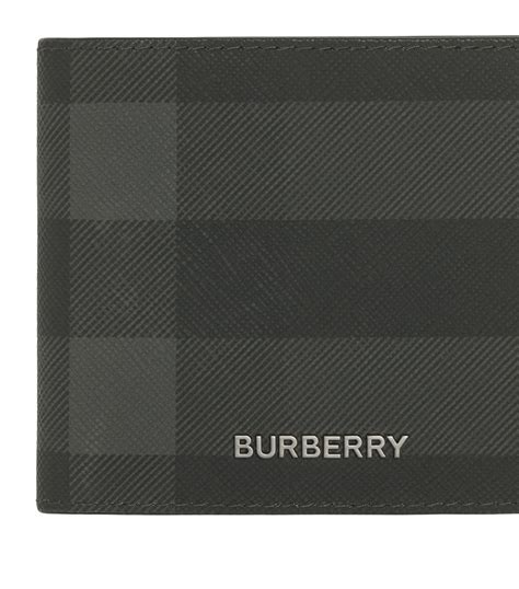 burberry small bi-fold wallet|charcoal check and leather bifold wallet.